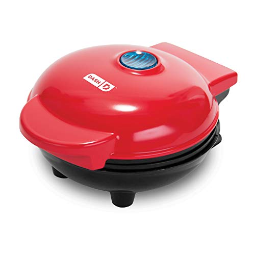 Dash Mini Maker: The Mini Waffle Maker Machine for Individual Waffles, Paninis, Hash browns, & other on the go Breakfast, Lunch, or Snacks - Red (Renewed)