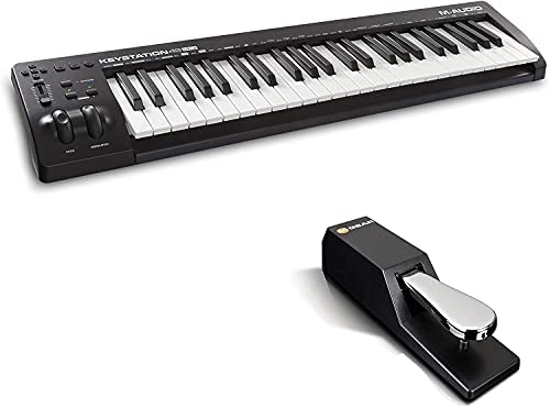Keystation 49 MIDI Keyboard controller Beat Maker Bundle with 49 Keys and Sustain Pedal, Plus Software Suite