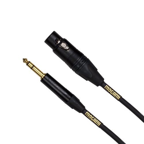 Mogami GOLD TRS-XLRF Balanced Audio Adapter Cable XLR-Female to 1/4 TRS Male Plug Gold Contacts Straight Connectors