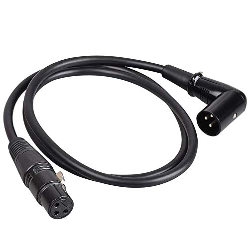XLR Cable Right Angle 6.5 ft - Male to Female Extension 3-Pin Microphone 90-Degree Balanced HiFi Cord