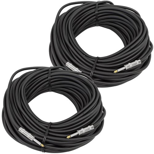 Seismic Audio - FS35_2Pack - Pair of 35 Foot 1/4 to 1/4 Pro Audio PA DJ Speaker Cable 14 Gauge - Heavy Duty