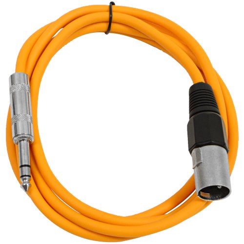 Seismic Audio - SATRXL-M2 - Purple 2 XLR Male to 1/4" TRS Patch Cable