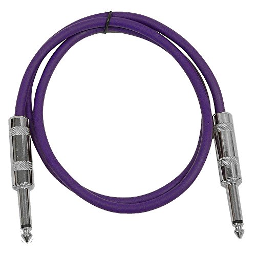 Seismic Audio - SASTSX-3 - 3 Foot TS 1/4 Guitar, Instrument, or Patch Cable Purple