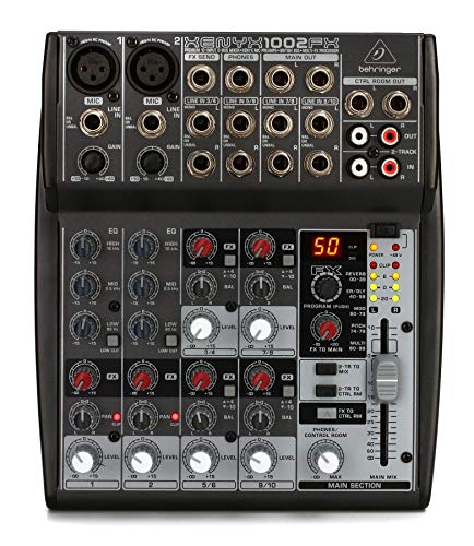 Behringer XENYX 1002FX Premium 10-Input 2-Bus Mixer with XENYX Mic Preamps, British EQ and Multi-FX Processor