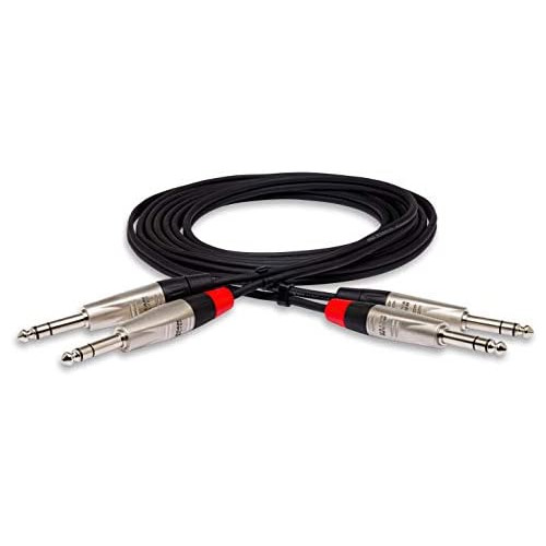 Hosa HSS-005X2 Dual REAN 1/4 TRS Pro Stereo Interconnect Cable, 5 Feet