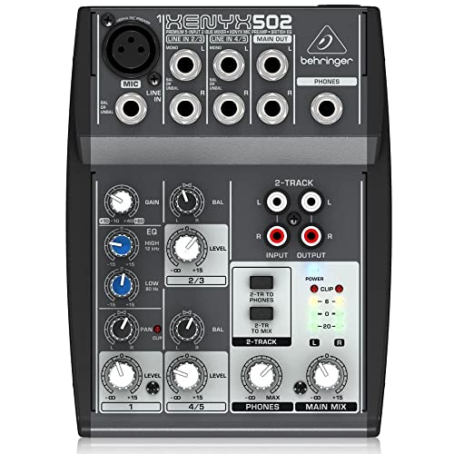 Behringer XENYX 502 Premium 5-Input 2-Bus Mixer with XENYX Mic Preamp and British EQ
