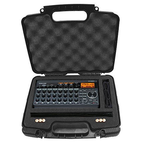 Casematix Recorder and Accessory Hard Case Compatible with Tascam Dp 008ex DP 006 Digital Pocket Studio Multi Track Recorders Adapter Cables and Charger