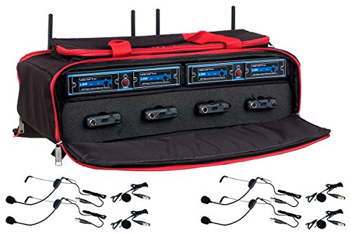 VocoPro Four Channel Wireless Headset/Lapel Microphone System in A Bag, UDH-PLAY-4-MIB (UDH-PLAY-4-MIB)