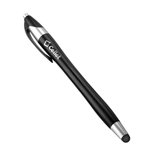 Cellet Black Executive Ultra Thin Touch Screen Stylus and Ink Pen (2 in 1) Compatible to Samsung Note 10 9 8 Galaxy S10 S10 Plus S10e S9 S9 Plus S8 Plus S7 Edge