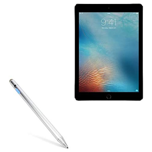 BoxWave Stylus Pen Compatible with iPad Pro 9.7 (2016) (Stylus Pen by BoxWave) - AccuPoint Active Stylus, Electronic Stylus with Ultra Fine Tip - Metallic Silver