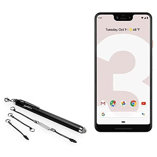BoxWave Stylus Pen Compatible with Google Pixel 3 XL (Stylus Pen by BoxWave) - AccuPoint Active Stylus, Electronic Stylus with Ultra Fine Tip for Google Pixel 3 XL - Metallic Silver