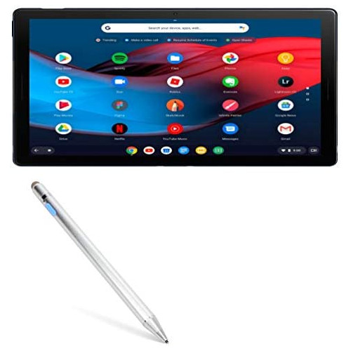 BoxWave Stylus Pen Compatible with Google Pixel Slate (Stylus Pen by BoxWave) - AccuPoint Active Stylus, Electronic Stylus with Ultra Fine Tip for Google Pixel Slate - Metallic Silver