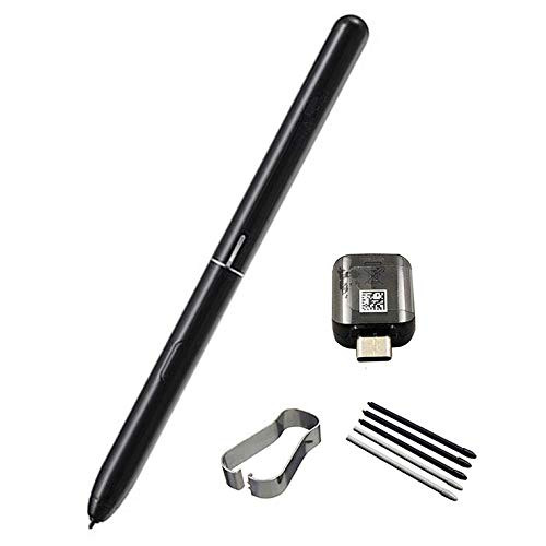 Galaxy Tab S4 Stylus Touch S Pen Replacement for Samsung Galaxy Tab S4 EJ-PT830B T835 T837 with OTG - C Type Adapter & Tips/Nibs Black