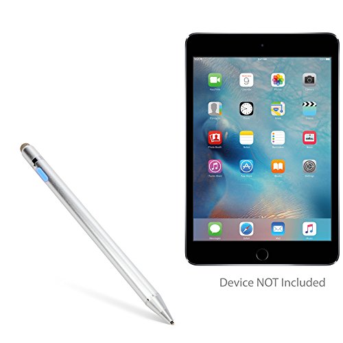 BoxWave Stylus Pen Compatible with iPad Mini 4 (2015) (Stylus Pen by BoxWave) - AccuPoint Active Stylus, Electronic Stylus with Ultra Fine Tip - Metallic Silver