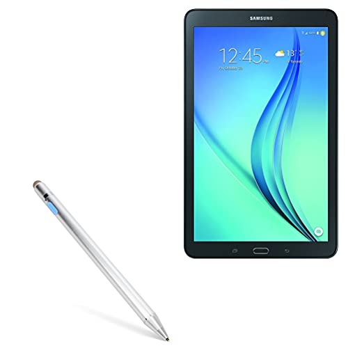 BoxWave Stylus Pen for Galaxy Tab E (9.6) (Stylus Pen by BoxWave) - AccuPoint Active Stylus, Electronic Stylus with Ultra Fine Tip for Galaxy Tab E (9.6), Samsung Galaxy Tab E (9.6) - Metallic Silver