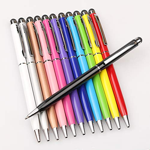 homEdge Stylus Pen and Ink Pen Set of 12 Pack, Universal 2 in 1 Capacitive Stylus Ball Point Pens Compatible with iPad, iPhone, Samsung, Kindle Touch, Compatible with All Capacitive Touch Devices