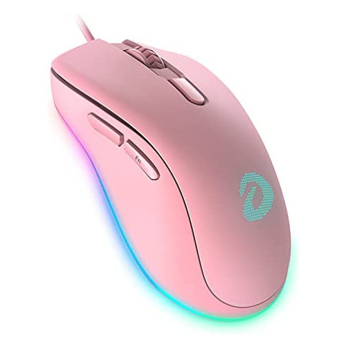DAREU Wired Gaming Mouse, 6400DPI,6 Programmable Buttons, Ergonomic RGB Gaming Mouse with 16.8 Million Chroma 7 Backlit for PC, Laptop, and Notebook