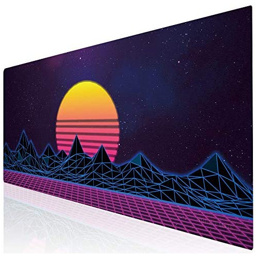 Imegny Large Gaming Mouse Pad, Extended XXL Desk Pad & Non-Slip Rubber Mat for Mice and Keyboard with Stitched Edges （90x40 zisesun011）