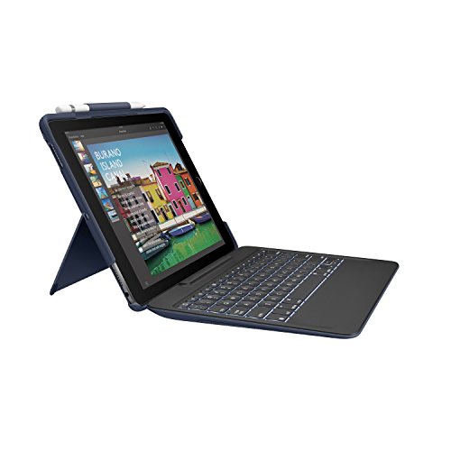태블릿 키보드 Logitech iPad Pro 10.5 inch Keyboard Case SLIM COMBO with Detachable Backlit Wireless Keyboard and Smart Connector Blue