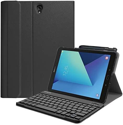 Fintie Keyboard Case for Samsung Galaxy Tab S3 9.7 2017 (Model SM-T820/T825/T827), Smart Slim Stand Cover with S Pen Protective Holder Detachable Wireless Bluetooth Keyboard, Black