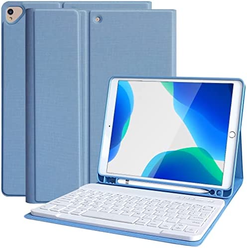 Keyboard Case for iPad 9th/8th/7th Generation 2021/2020/2019, iPad 10.2/Pro 10.5 Keyboard Case with Pencil Holder, Detachable Bluetooth Keyboard for 9th/8th/7th Gen 10.2 inch/iPad Air 3/iPad Pro 10.5