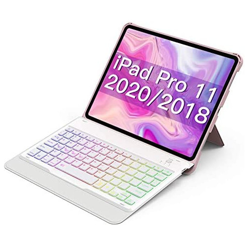 태블릿 키보드 Inateck iPad Pro 11 Keyboard Case Hundreds of DIY Backlit Detachable Compatible with iPad Pro 11 2018 KB02005