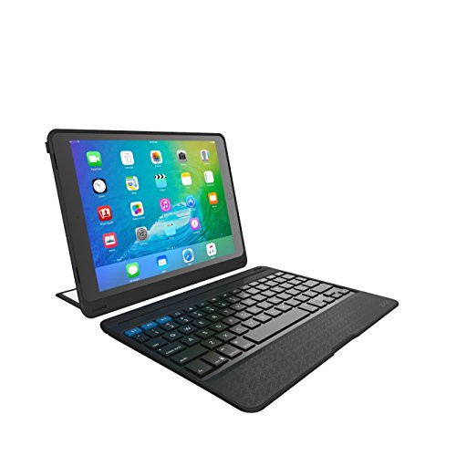 ZAGG Rugged Book Pro | Magnetic-Hinged | Multi Pairing | Durable stand Case & Detachable Wireless Backlit Keyboard | for Apple iPad PRO 9.7-inch [4th Gen 2016] & iPad Air 2 | - Black