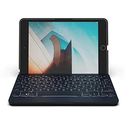 ZAGG Folio - Bluetooth Tablet Keyboard - Backlit with 7 Colors - Made for Apple iPad Mini 5 (7.9) - Charcoal