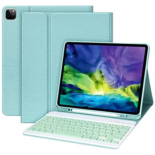 iPad Pro 12.9 Case with Keyboard -Smart Magic Keyboard for iPad Pro 12.9-inch (5th/4th /3rd Generation) Wireless Detachable Keyboard, Multiple Angle Stand Honeycomb Cover with Pencil Holder