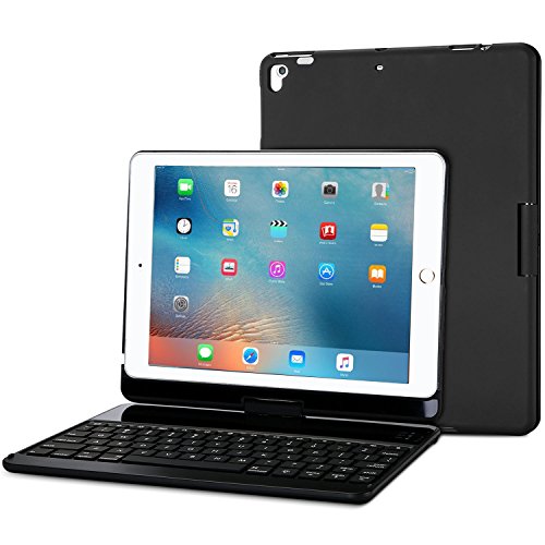 ProCase iPad 9.7 2018/2017 (Old Model) Keyboard Case, 360 Degree Rotation Swivel Cover Case with Wireless Keyboard for iPad 9.7 Inch 6th / 5th Gen, Also Fit iPad Pro 9.7 2016, iPad Air 2, iPad Air