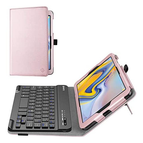 태블릿 키보드 Fintie Folio Keyboard Case for Samsung Galaxy Tab A 8.0 2018 Model SM-T387 Verizon/Sprint/T-Mobile/AT&T Premium PU Leather Stand Cover with Removable Wireless Bluetooth Keyboard Black