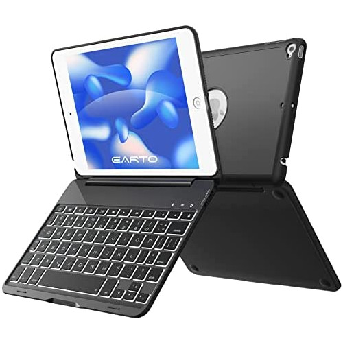 iPad Mini 5 / Mini 4 Keyboard Case, 135 Degree Flip with 7 Color Backlit, Aluminum Shell and Smart Folio, Auto Sleep&Wake for iPad Mini 5th Gen 2019 / iPad Mini 4th Gen 2015, Black