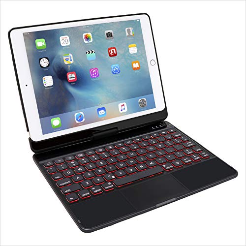 Touchpad Keyboard Case for iPad 10.2 Inch 2019, iPad 7th Generation Case with Keyboard, 360 Rotate -7 Color Backlit -Wireless - iPad 10.2 Case with Keyboard (Black)