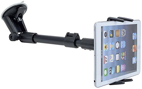 Tablet Car Mount Holder [Telescopic Arm Extension], DigiMo Windshield Car Holder or Car Windshield Tablet Holder for all Truck SUV Semi Vehicles. Fits iPad Pro iPad Air iPad Mini (all 7-13 inch iPads)