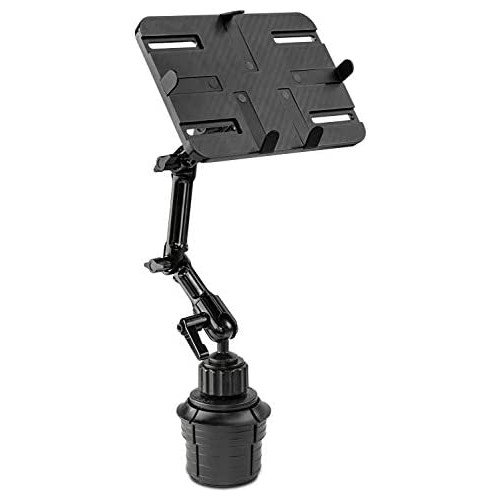 Mount-It! Premium Cup Holder Tablet Mount for Cars - Tablet ELD Mount - Heavy Duty Carbon Fiber Tablet Mount for iPad 7, Galaxy Tab, & Fire Tablets (MI-7321)