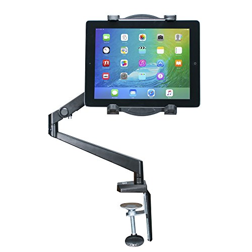 Tabletop Arm Mount - CTA Metal Arm Mount with Cable Routing System for iPad 7th/ 8th/ 9th Gen 10.2, iPad Pro 11, iPad 5th & 6th Gen, and Other 7-12 Tablets, (PAD-TAM), Gray