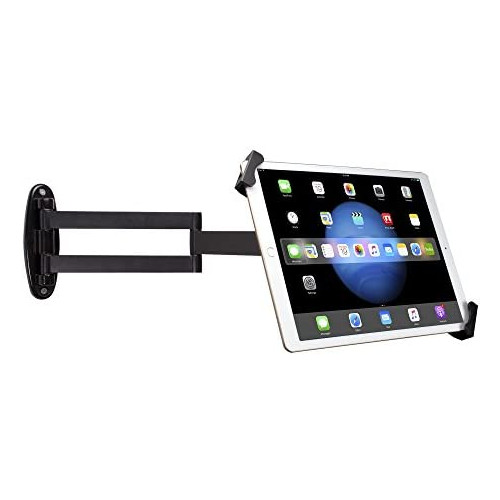 Security Wall Mount u2013 CTA Articulating Arm Tablet Holder with 360-Degree Rotation u2013 Compatible with 7-13 Inch Tablets, iPad 7th/ 8th/ 9th Gen 10.2u201D, iPad Pro 12.9u201D, and More (PAD-ASWM)