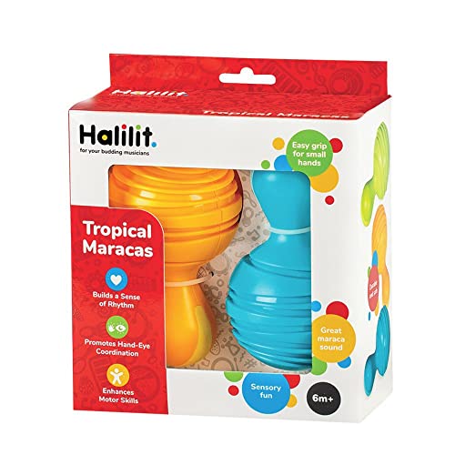 Edushape HL385 Halilit Maracas Toy Instrument, Tropical (Colors May Vary)