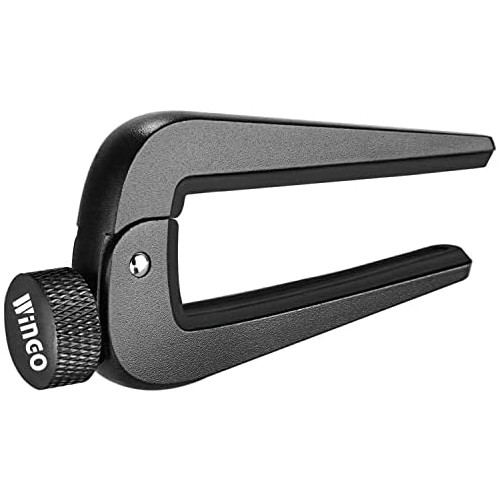 WINGO Wide Guitar Capo Fit for 6 and 12 String Acoustic Classical Electric Guitar,Bass,Mandolin,Banjos,Ukulele All Types String Instrument, Black