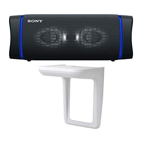 Sony SRSXB33 Extra BASS Bluetooth Wireless Portable Speaker (Black) with Knox Gear Multipurpose Outlet Wall Shelf Bundle (2 Items)