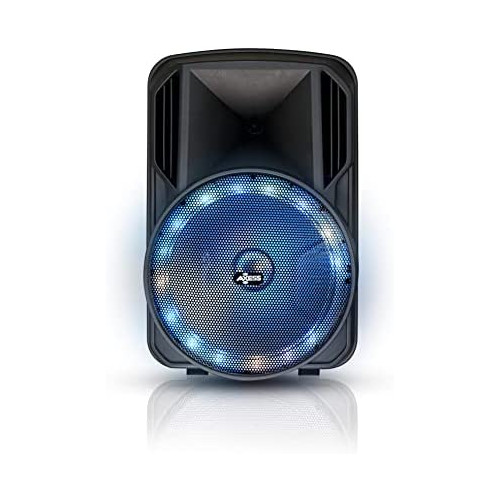 Portable Bluetooth Speaker, LED Lights, 12 Woofer, 1.5 Tweeter, Trolley & Wheels, USB SD Card AUX FM Inputs, 3,600 mAh Rechargeable Battery, Axess PABT6030 Loud Indoor Outdoor Wireless Loud Speaker