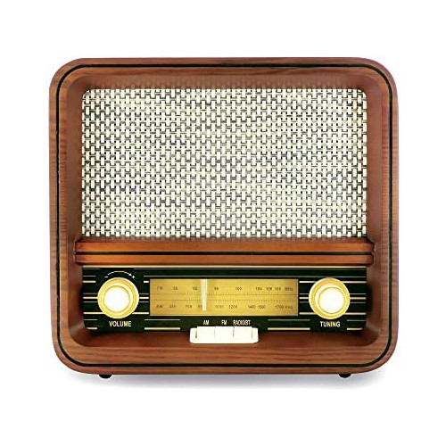 블루투스 스피커 Fuse Vintage Retro Bluetooth AM/FM Radio Speaker + Real Handcrafted Wood Exterior - RAD-V1