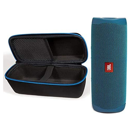 블루투스 스피커 JBL Flip 5 Waterproof Portable Bluetooth Recycled Plastic Speaker Bundle with divvi Protective Hardshell Case - Green Eco Edition