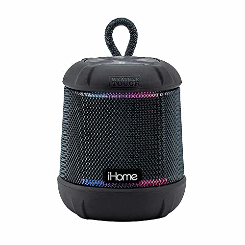iHome iBT155 Bluetooth Speaker Weather Tough Color Changing Floating Waterproof Portable Wireless Speaker with Built-in Passive Subwoofer