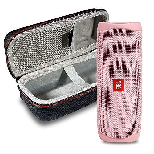 JBL Flip 5 Waterproof Portable Wireless Bluetooth Speaker Bundle with Megen Hardshell Protective Case - Pink