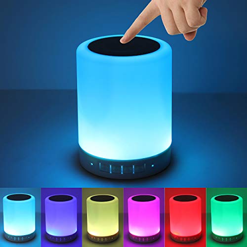 Night Light Bluetooth Speaker, Portable Wireless Bluetooth Speakers, Touch Control Bedside Table Light, Outdoor Speakers Bluetooth, Best Gifts for Girl, Boy, Baby