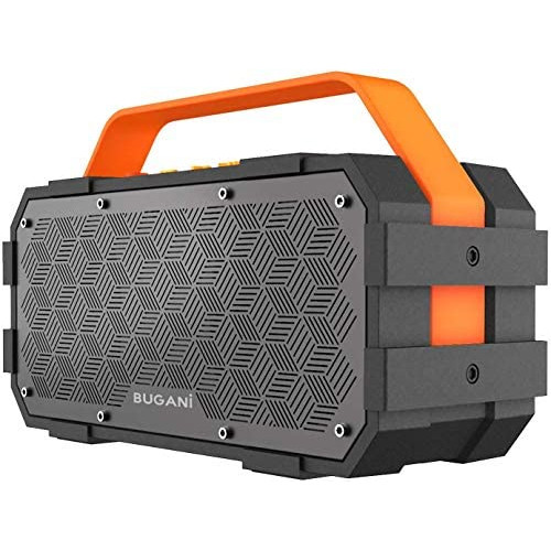블루투스 스피커 Bluetooth Speaker, Bugani M90 Portable Bluetooth Speaker with 30W Stereo Sound and Deep Bass, 1300Min Playtime and Bluetooth5.0 100ft Wireless Range, Support TF Card/AUX, Built-in Mic（Black）