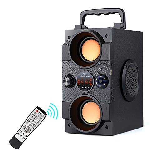3.7V 30W(Peak) Portable Bluetooth Speakers with Double Subwoofer Rich Bass, Bluetooth 5.0 Wireless Speaker Support FM Radio, Small Stereo Sound System for Home, Party, Outdoor Travel(No Light)