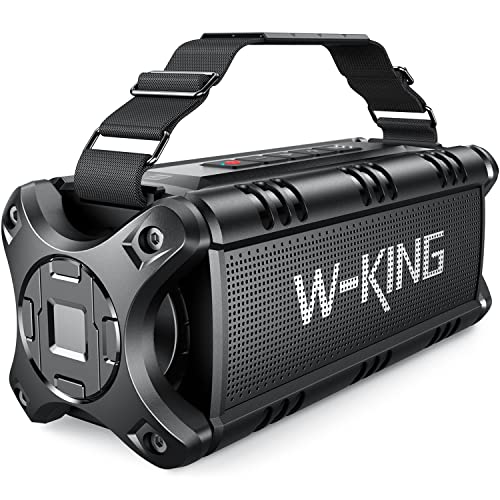 Bluetooth Speaker, W-KING 50W Powerful Bluetooth Speaker Loud IPX6 Waterproof, Large Outdoor Portable Speaker Wireless for Deep Bass/Bluetooth 5.0/Power Bank/30H Playtime/TF-Card/AUX/NFC/EQ