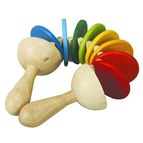 PlanToys Plan Preschool Rubberwood Music Clatter Toy, Multicolor